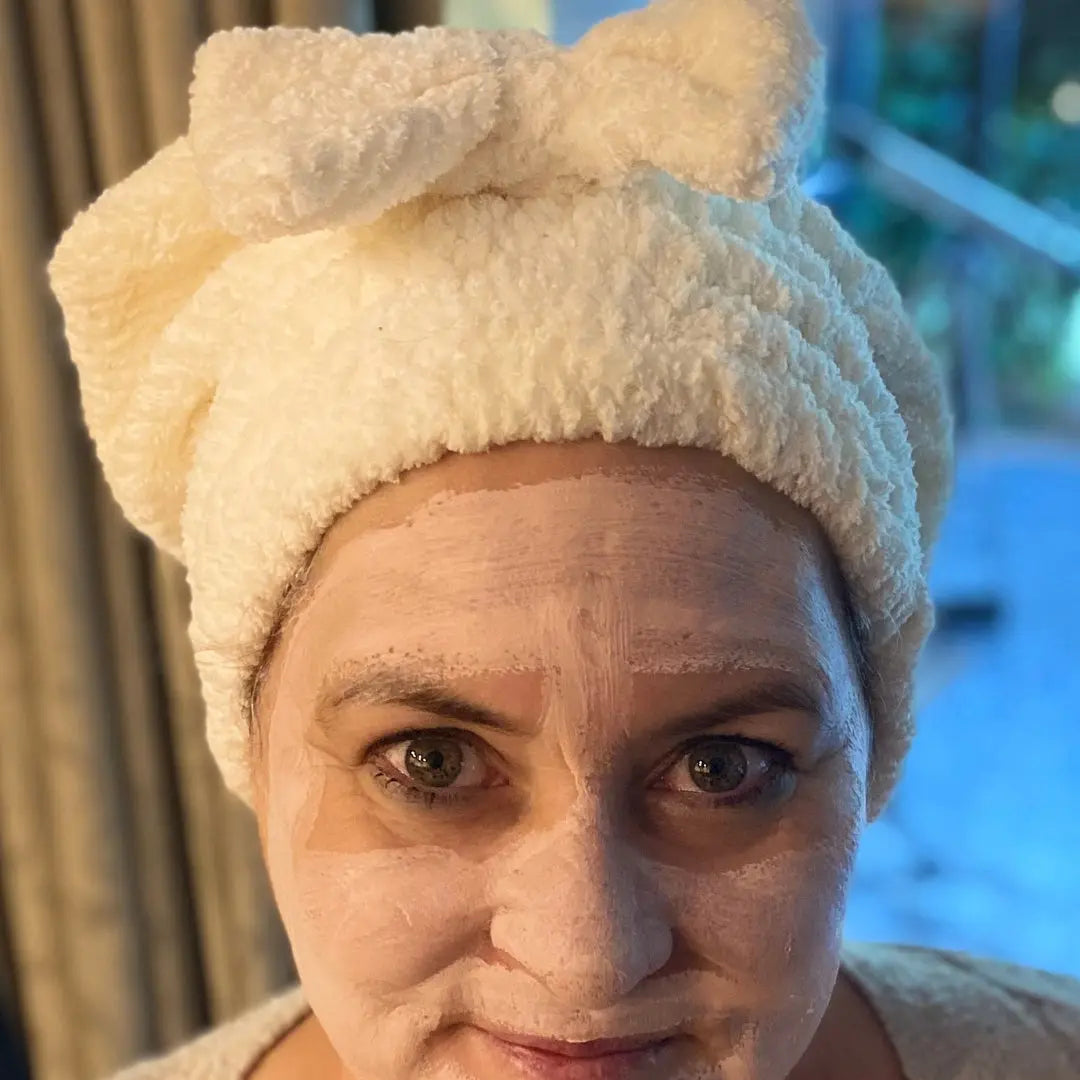 Microfibre Quick Hair Drying Cap - Reusable & Eco-Friendly - White XO Skin Co