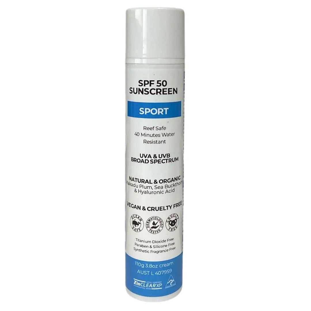 SportShield: 100% Natural & Organic SPF 50 Mineral Sport Sunscreen (110g) | High-Performance, Water-Resistant Protection XO Skin Co